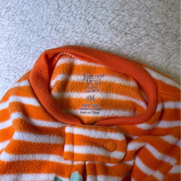 Orange Striped Pumpkin Kids One Piece - Picture 3 of 5